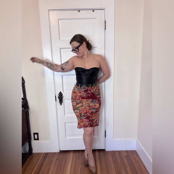 80s-90s Vintage Black Leather Harness belt - Picture 4 of 8